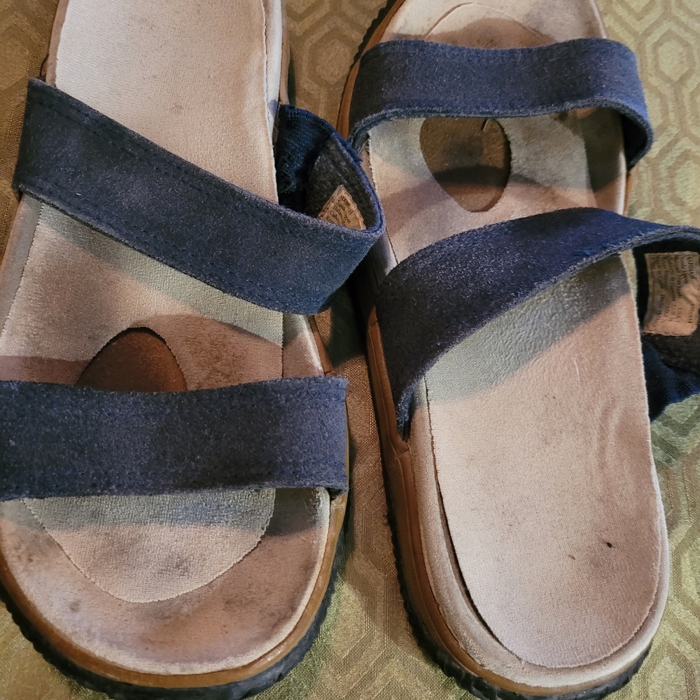 Blue Suede Sandals